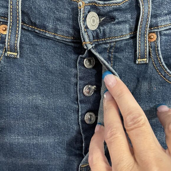 Levi's Wedgie Skinny Jeans Women’s 31 Blue Dark Wash Button Fly High Rise NEW - Picture 6 of 12